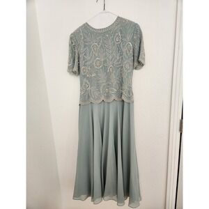 Brilliante by J.A. Beaded Chiffon Dress Blue /Green P/M‎ Mother of Bride Formal